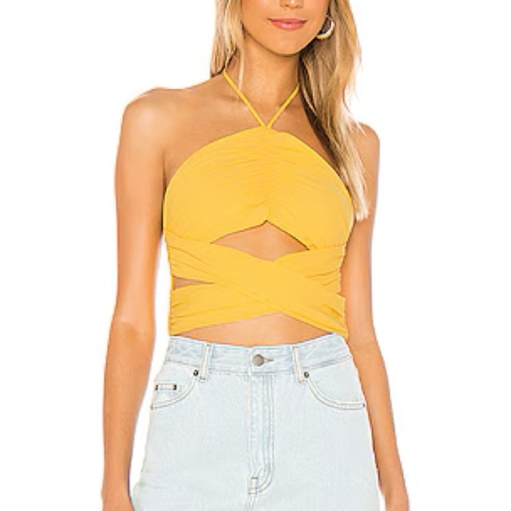 Superdown Sunny Yellow Crop Top